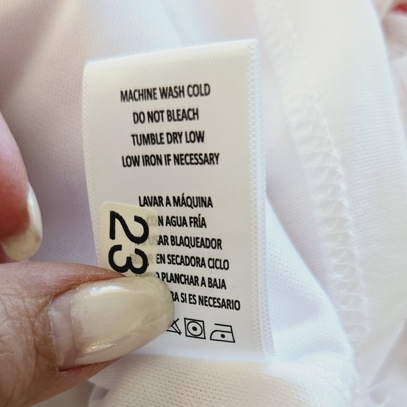 🏷️VINCE CAMUTO Georgette White Floral Long sleeve Shift Dress XXL - Picture 14 of 14